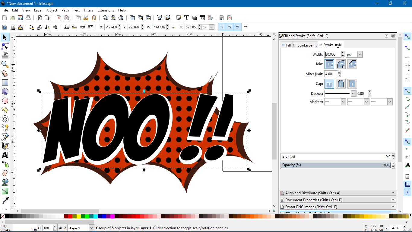 Как написать текст в Inkscape